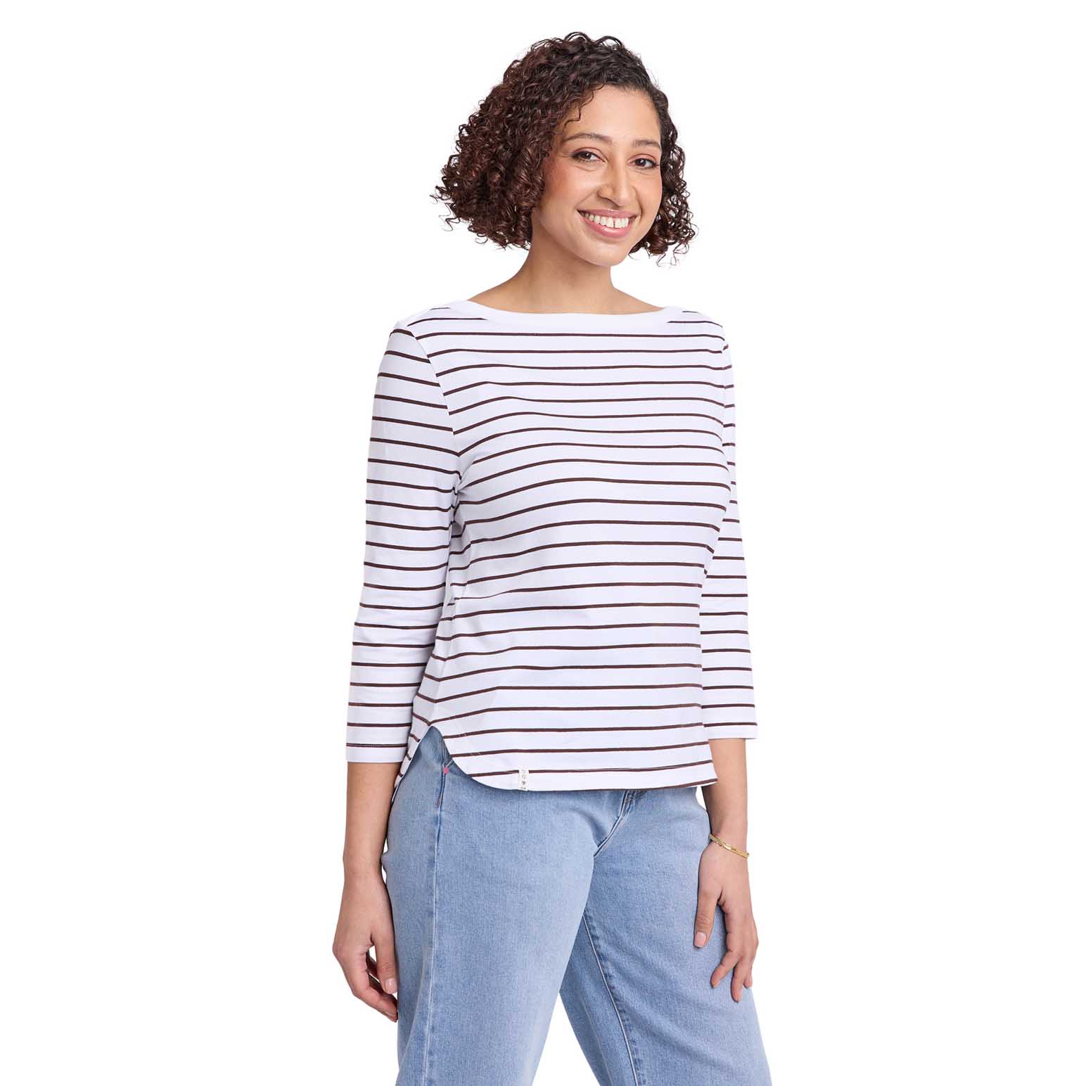 ELM Eliza Boat Neck Tee - Stripe